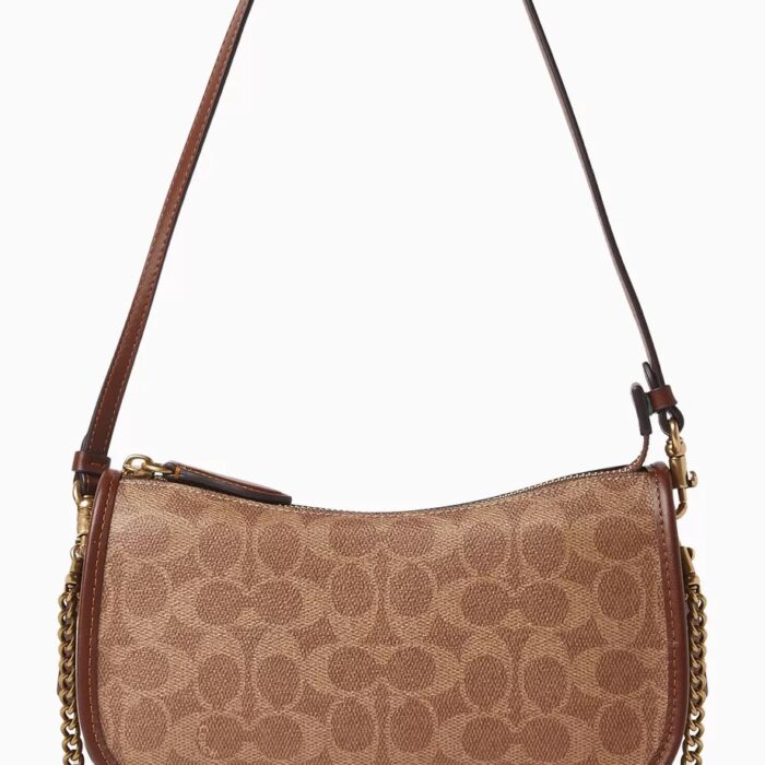 Coach Waverly Bag In Signature Canvas Tan Brown (Retail Collection)