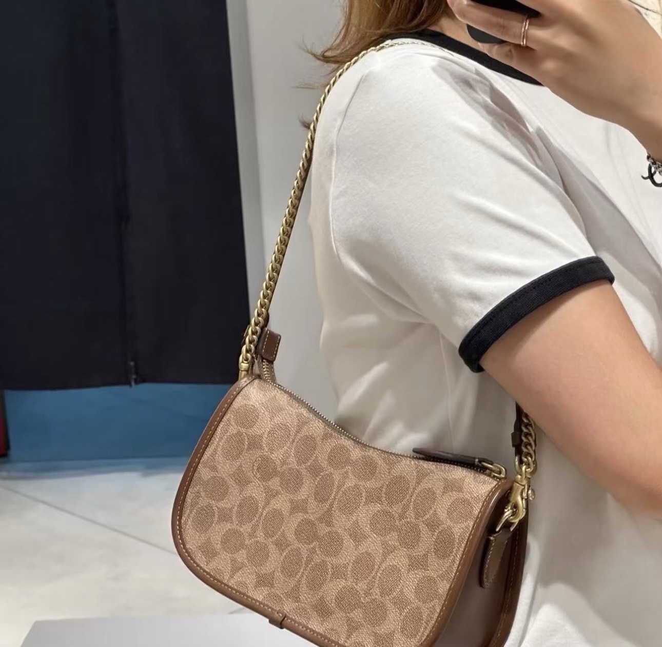 Coach Waverly Bag In Signature Canvas Tan Brown (Retail Collection) - Image 5