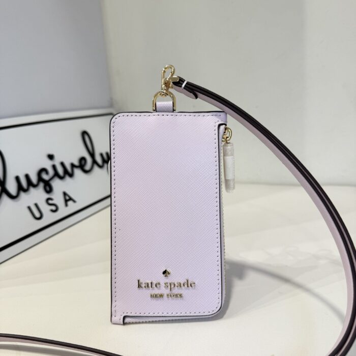 Kate Spade Madison Card Case Lanyard in Pale Amethyst