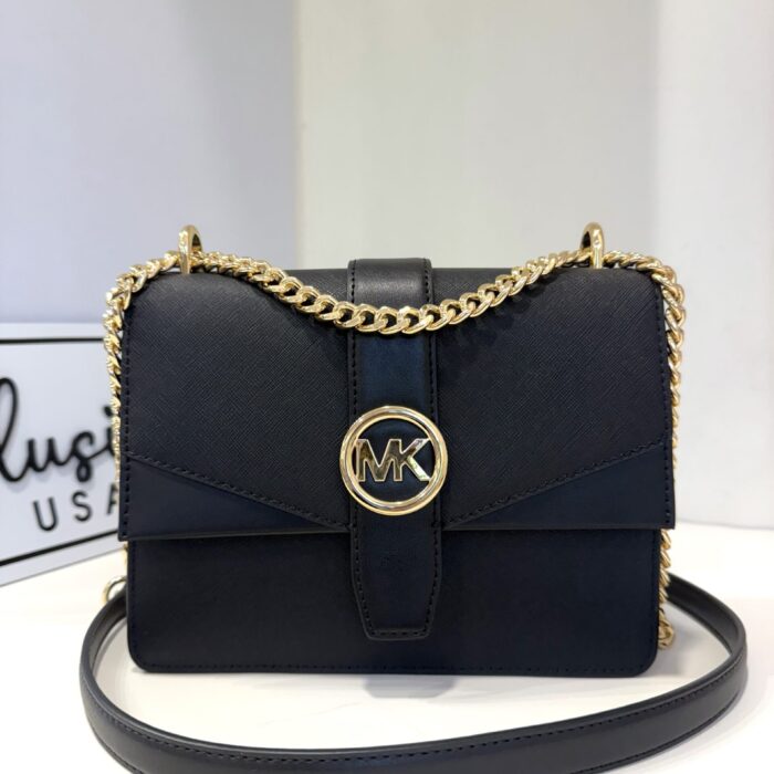 Michael Kors Greenwich Small Flap Crossbody In Black