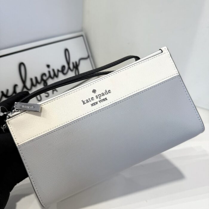 Kate Spade Madison Double Zip Wristlet in Platinum Grey