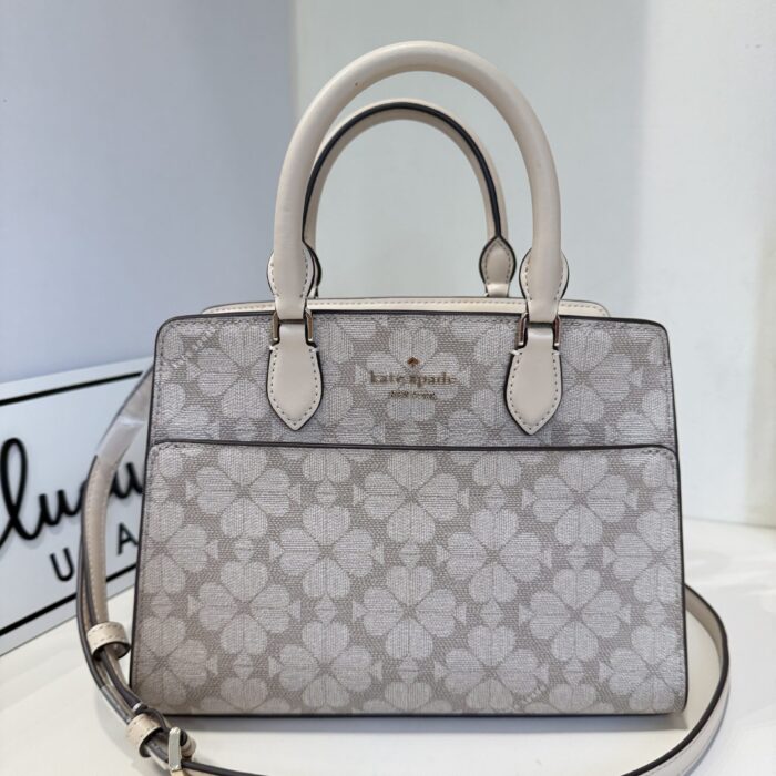 Kate Spade Signature Spade Flower Small Satchel In Dark Beige