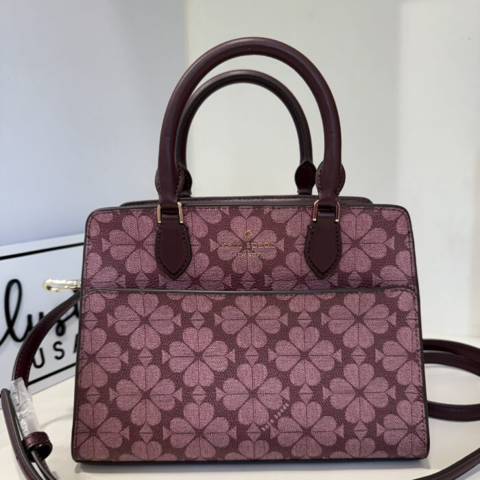 Kate Spade Signature Spade Flower Small Satchel In Grenache