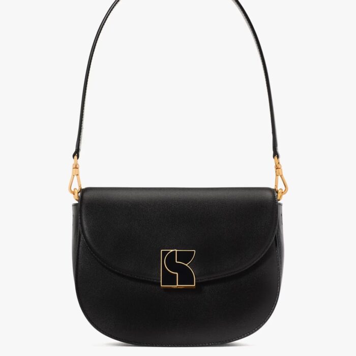 Kate Spade Dakota Medium Saddle Bag In Black (Retail Collection)