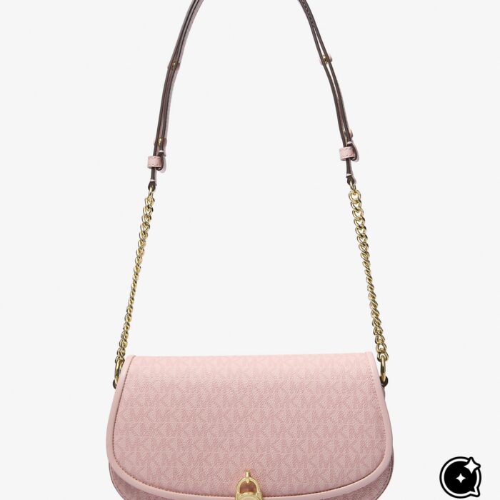 Michael Kors Mila Medium Signature Blush Logo Messenger Bag
