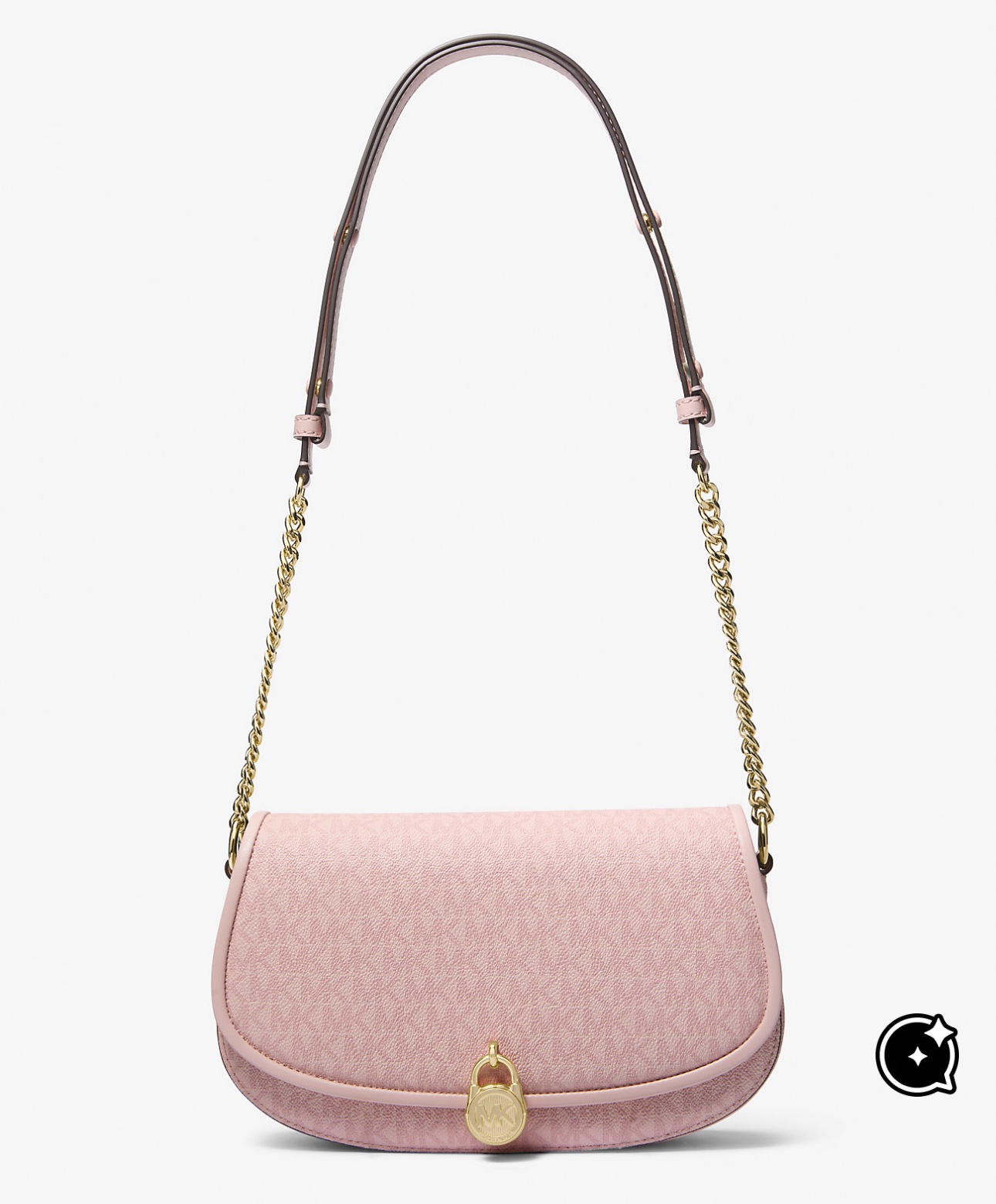 Michael Kors Mila Medium Signature Blush Logo Messenger Bag
