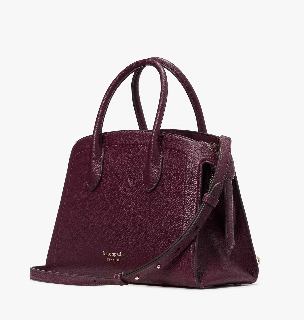 Kate Spade Knott Medium Zip-top Satchel In Cordovan (Retail Collection) - Image 2
