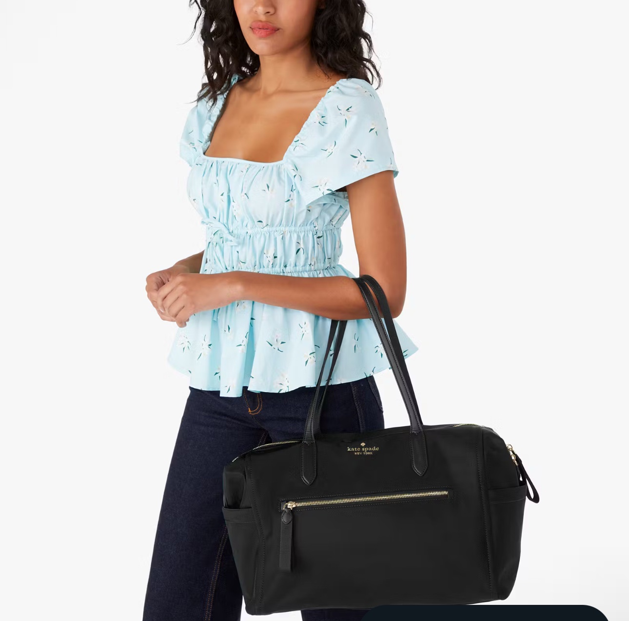 Kate Spade Chelsea Nylon Large Weekender In Black - Image 5