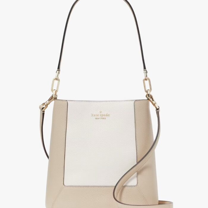 Kate Spade Lena Colorblock Bucket Bag in Light Sand