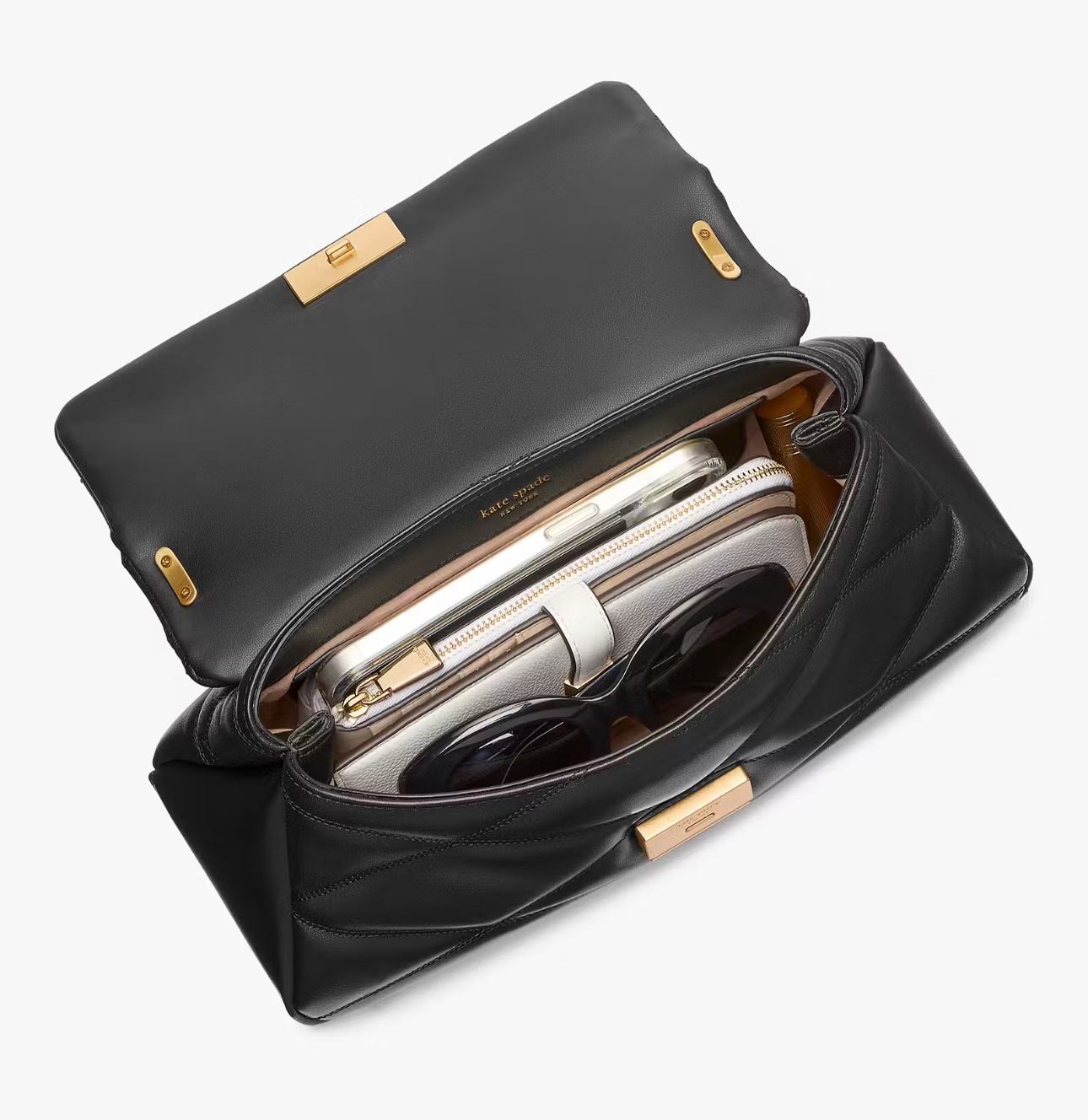 Kate Spade Grace Quilted Convertible Shoulder Bag In Black (Retail Collection) - Image 4