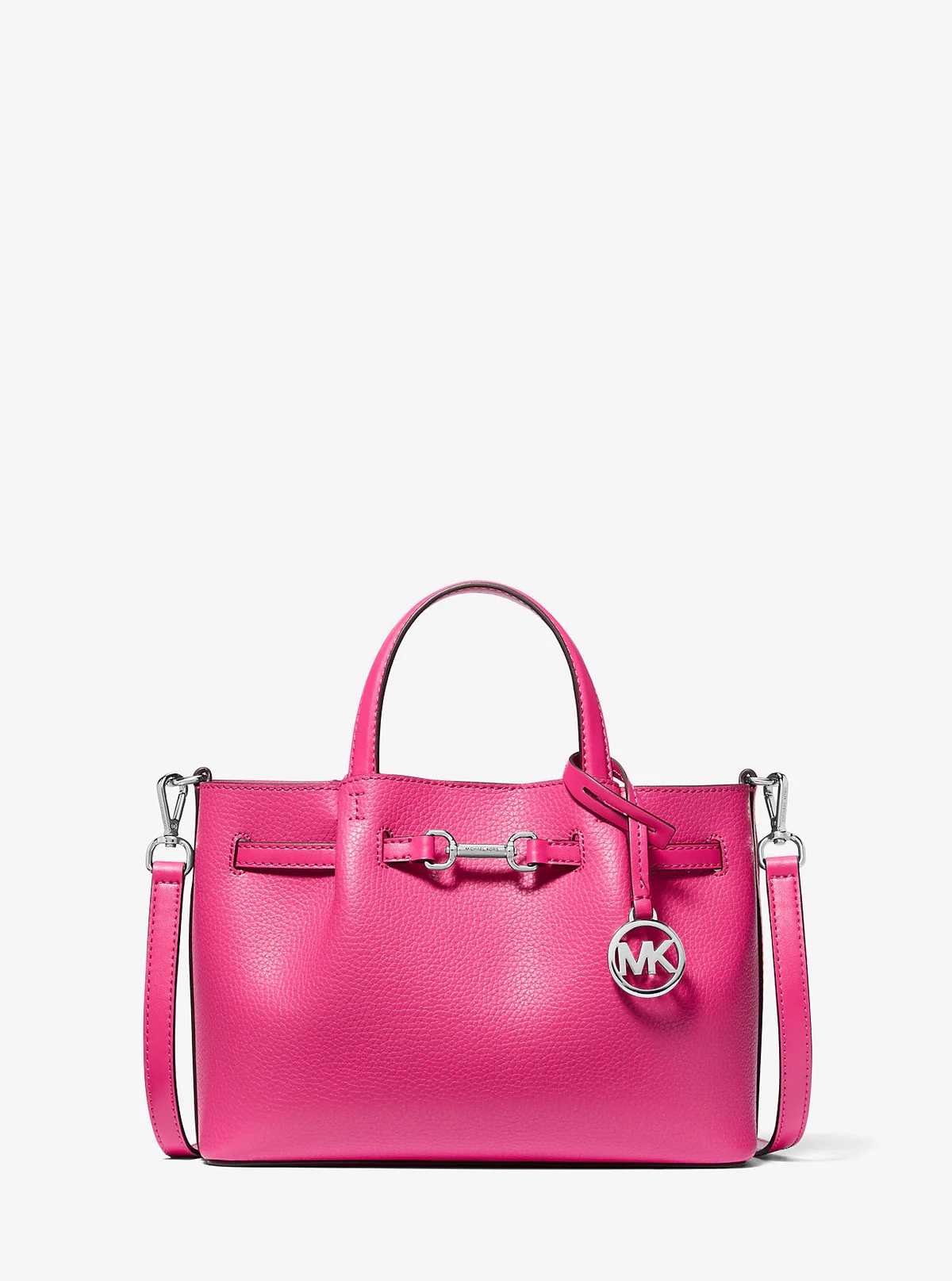 Michael Kors Carson Small Pebbled Leather Satchel Dragonfruit