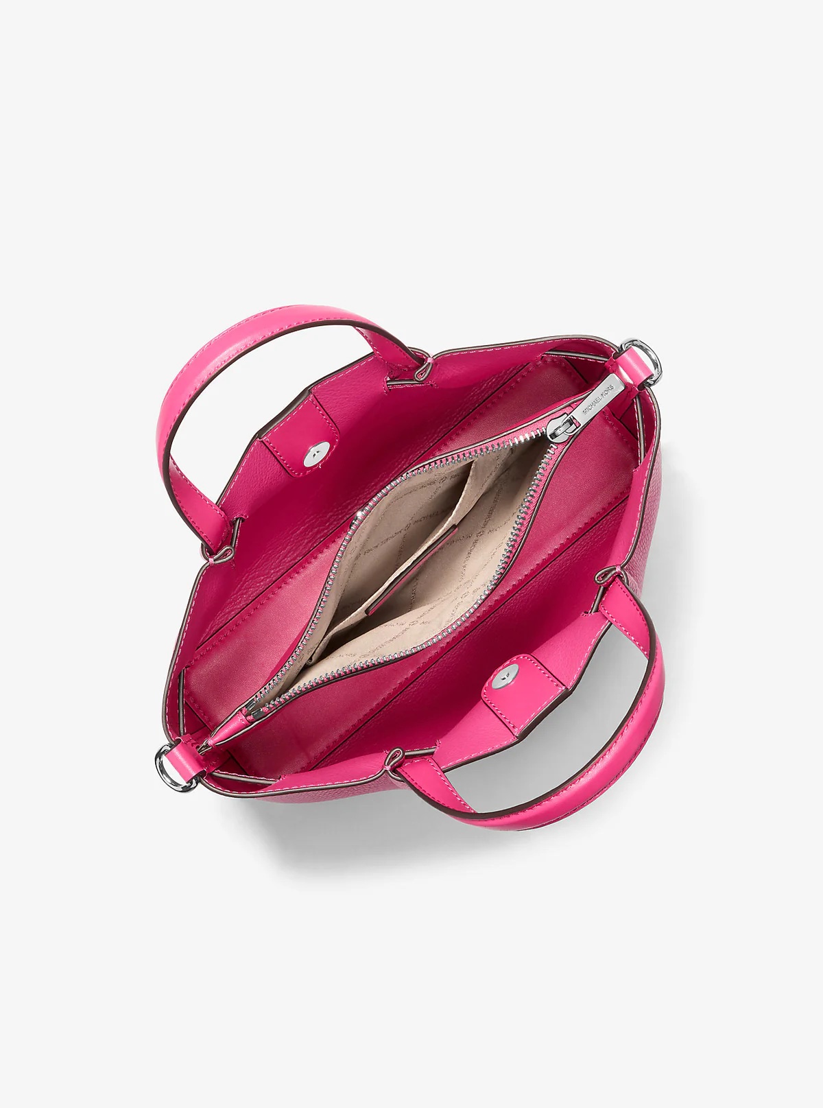 Michael Kors Carson Small Pebbled Leather Satchel Dragonfruit - Image 2