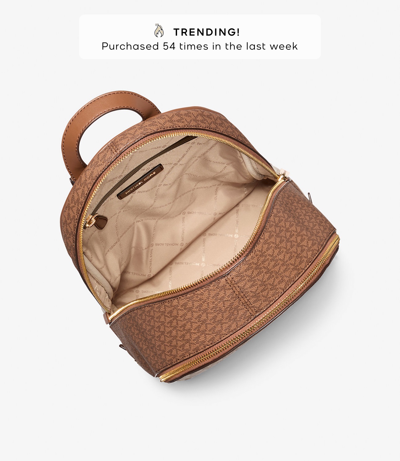 Michael Kors Rhea Medium Backpack in Colorblock Signature Camel Multi - Image 2