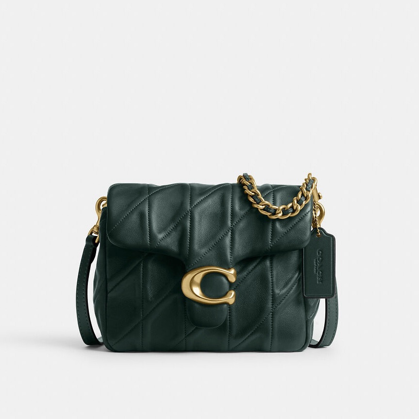 Coach Times Square Tabby Shoulder Bag With Quilting in Forest (Retail Collection)