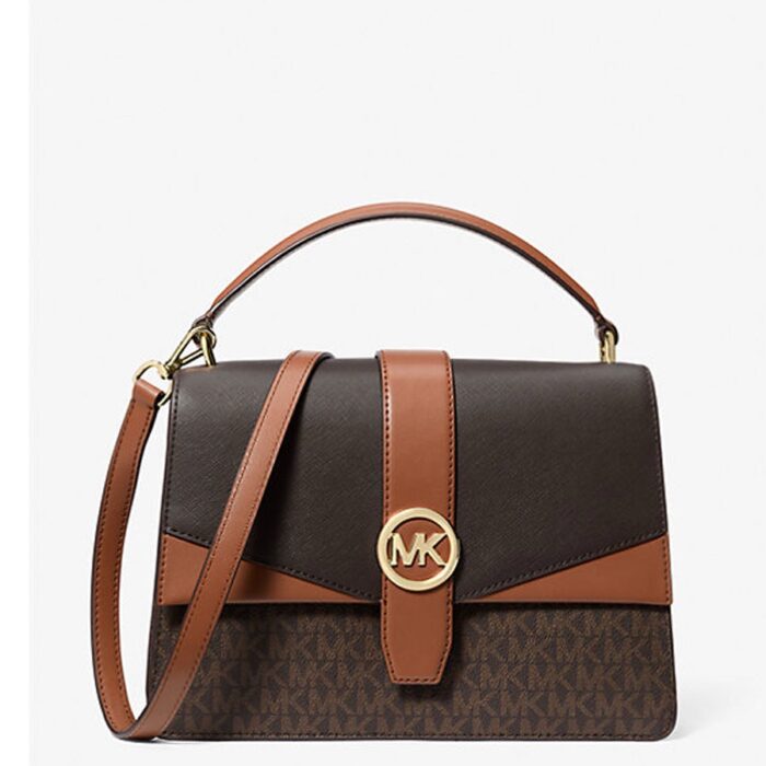 Michael Kors Greenwich Medium Satchel In Signature Brown