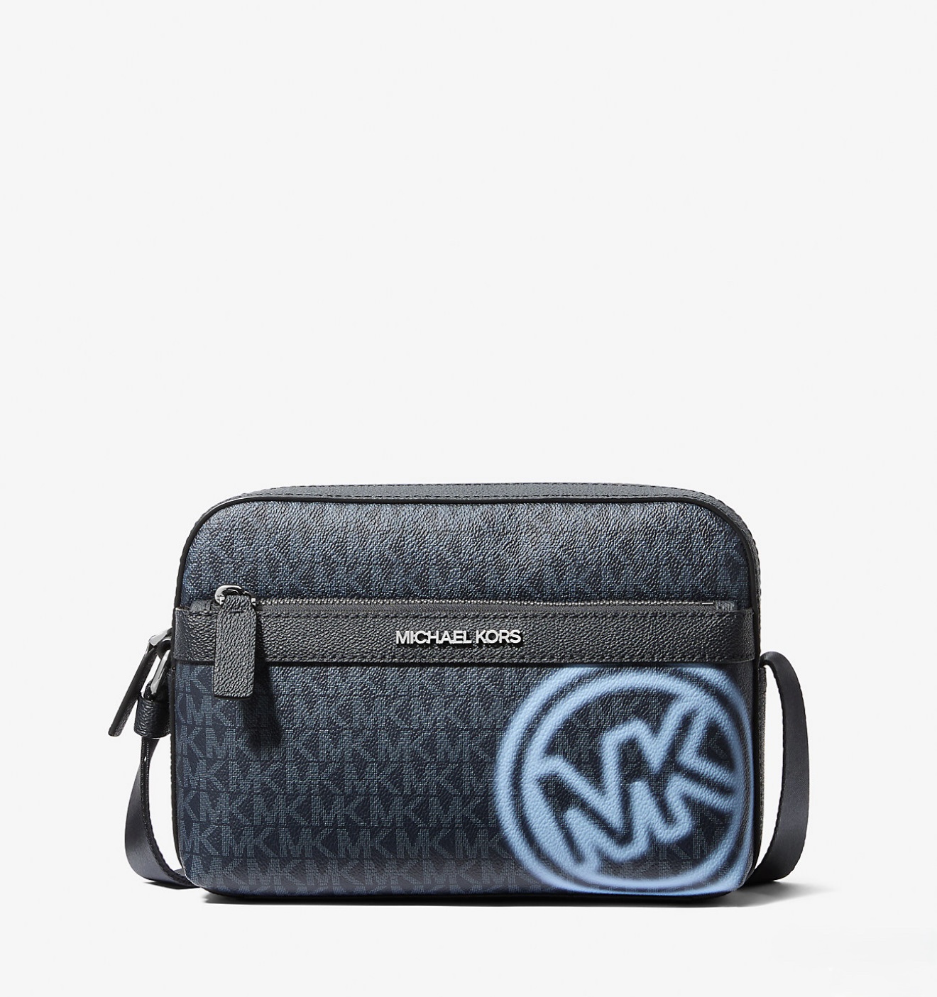 Michael Kors Cooper Embellished Signature Logo Utility Crossbody Bag in Light Sky