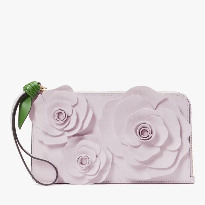 Kate Spade Flora Flower Medium L-Zip Wristlet