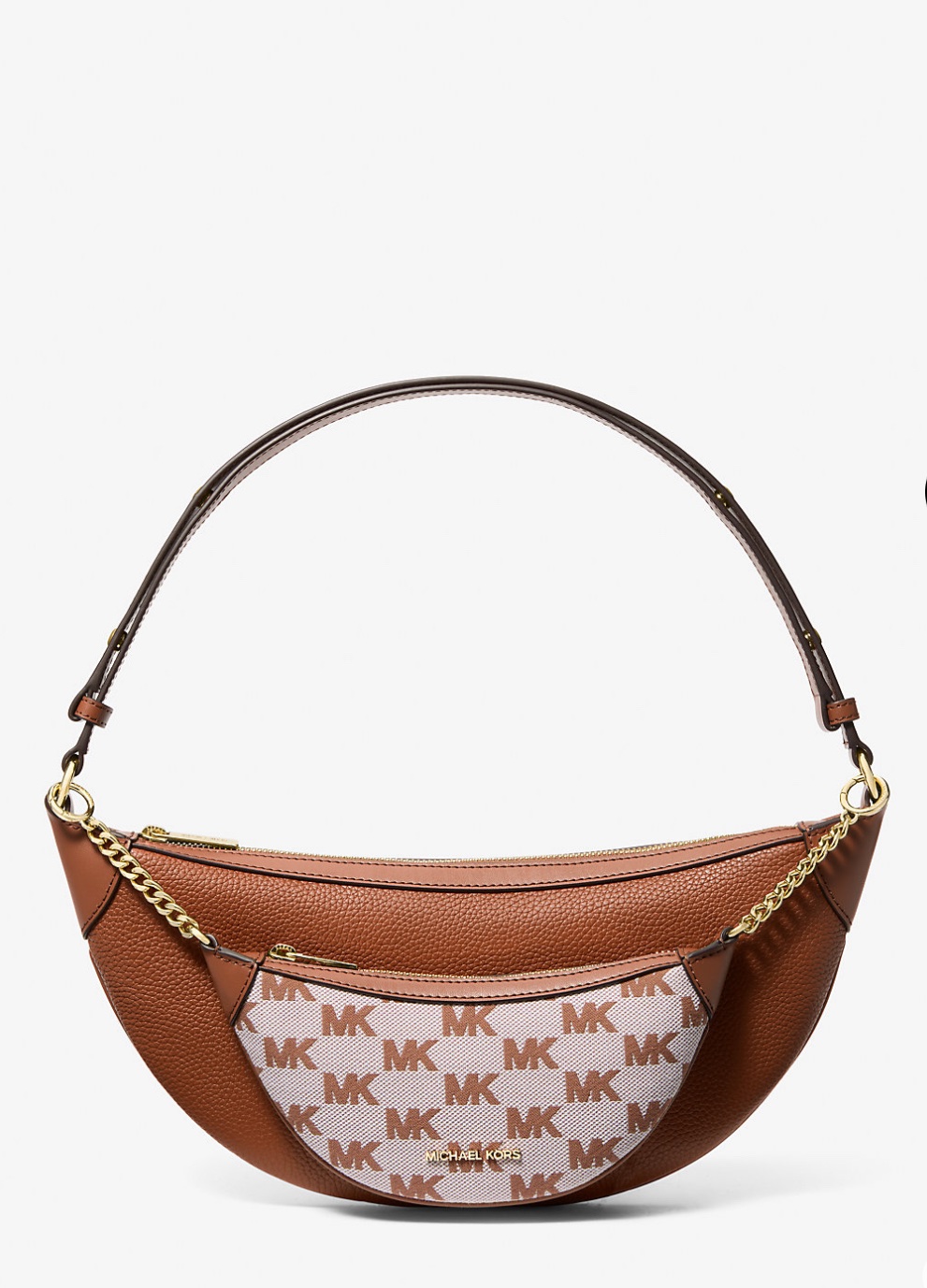 バッグ mmm Michael Kors Hollis Medium 2-in-1 Pebbled Leather and Logo