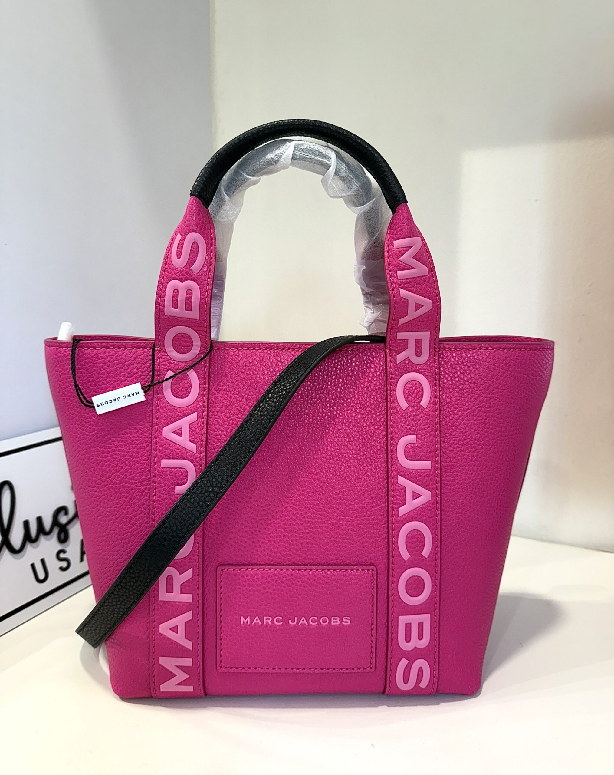 Marc Jacobs Small Leather Tote in Hot Pink