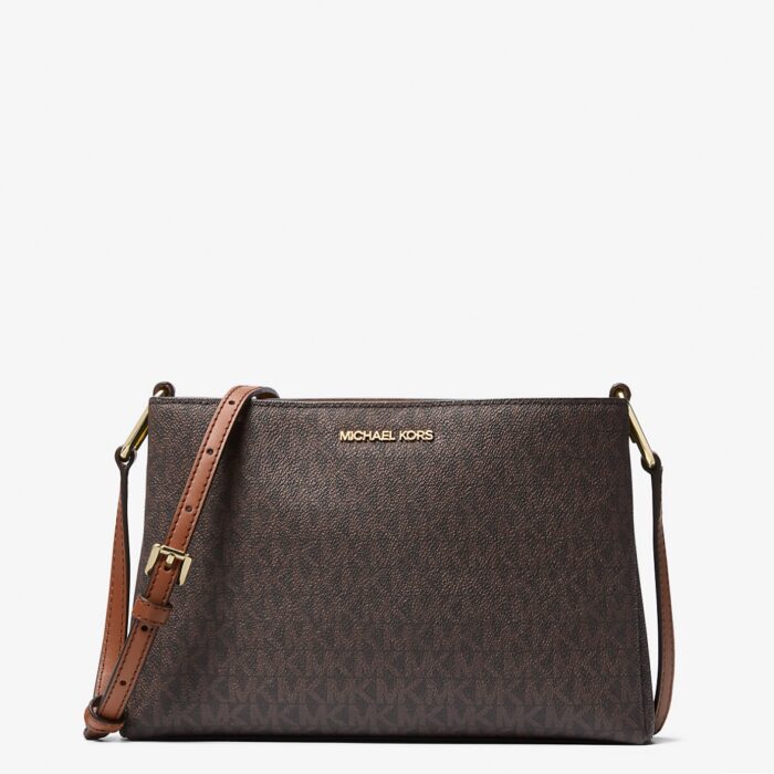 Michael Kors Trisha Medium Crossbody In Signature Brown