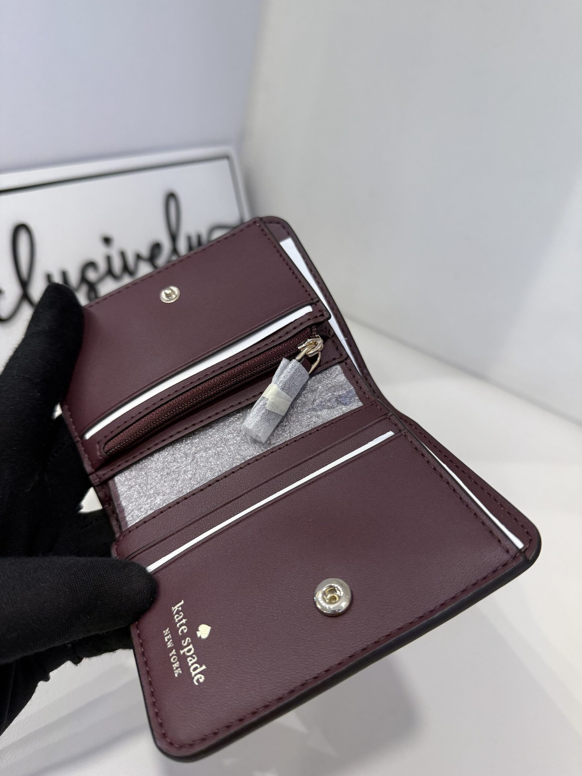 Kate Spade Lena Small Slim Bifold Wallet in Cherrywood - Image 3