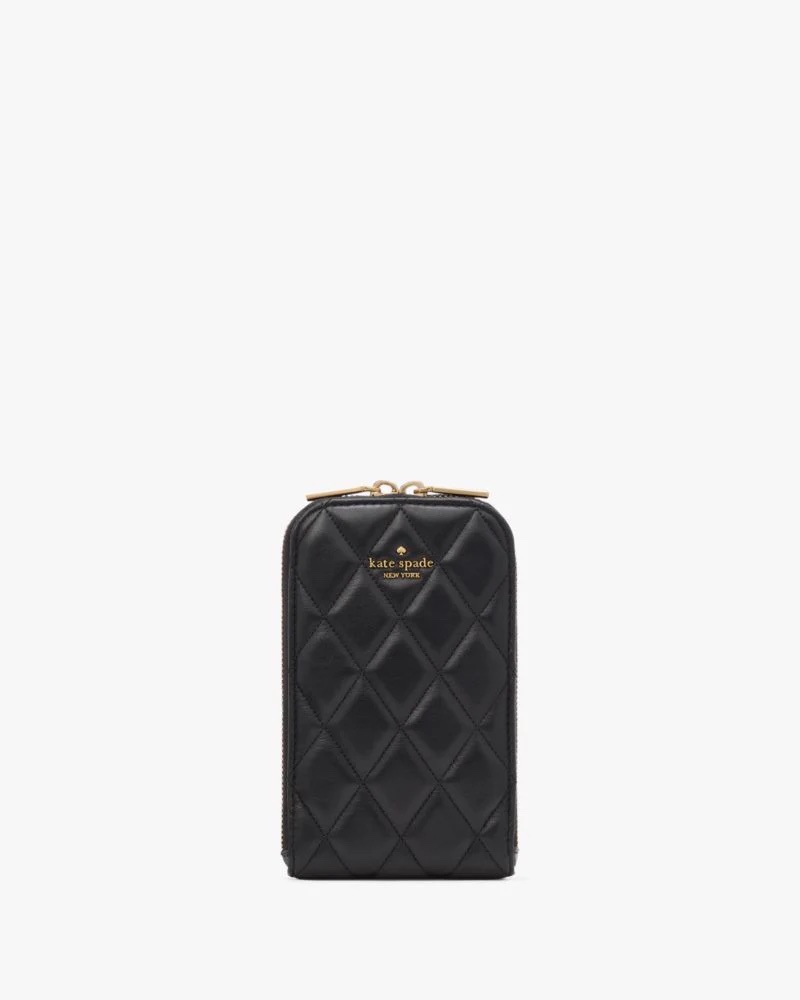 KateSpade Carey Quilted North South Phone Crossbody In Black