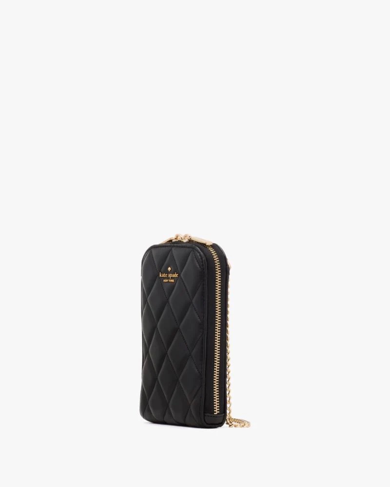 KateSpade Carey Quilted North South Phone Crossbody In Black - Image 3