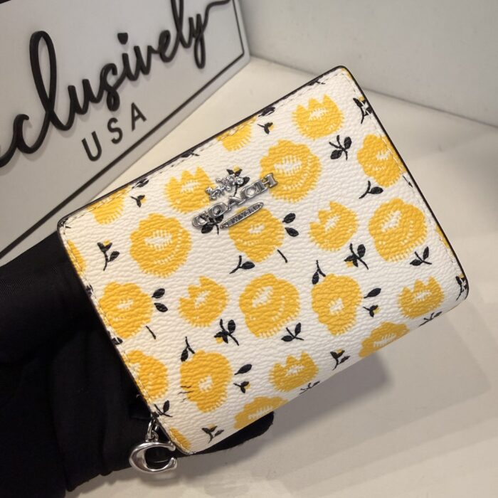 Coach Snap Wallet With Floral Print Buttercup Multi